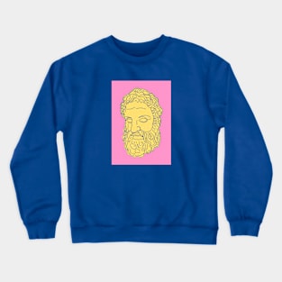 Bearded Greek Male Statue Portrait Illustration Crewneck Sweatshirt